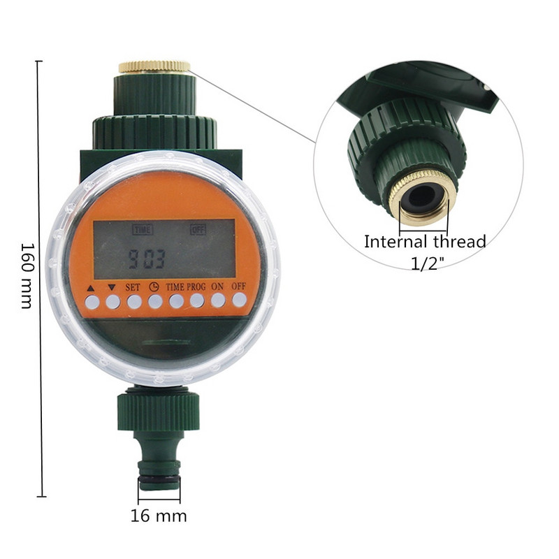 1 db elektronikus LED kijelző esőérzékelő vízvezérlő kerti udvar üvegház Mezőgazdaság öntözővíz időzítő
