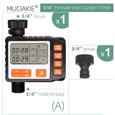 1 vnt. sodo elektroninis vandens laikmatis High Auality lauko vandeniui atsparus automatinis įjungimas išjungtas programuojamas valdiklio drėkinimas