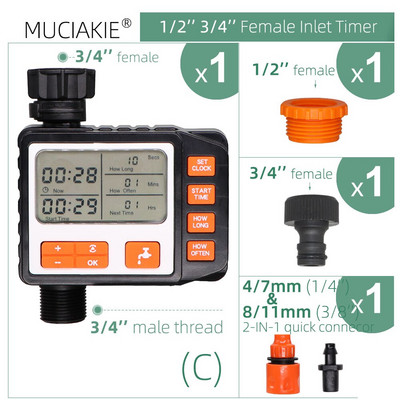 1 vnt. sodo elektroninis vandens laikmatis High Auality lauko vandeniui atsparus automatinis įjungimas išjungtas programuojamas valdiklio drėkinimas