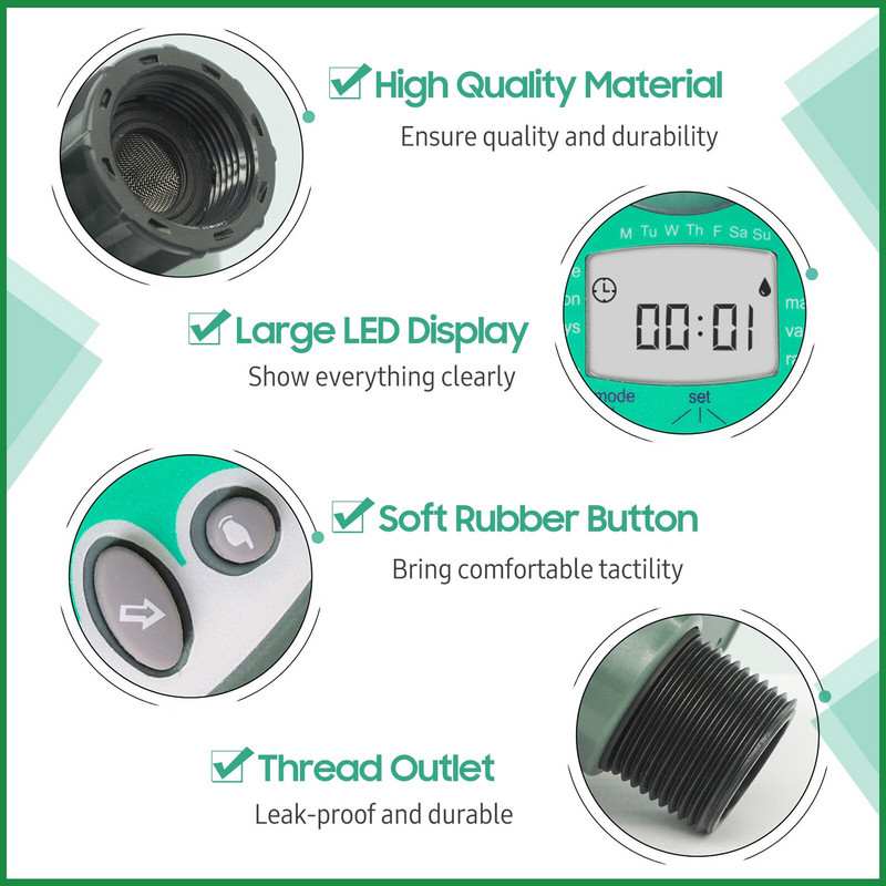 Kerti vízidőzítő Vízálló programozható füves udvar öntözésvezérlő mezőgazdasági automata öntözőrendszer öntöző