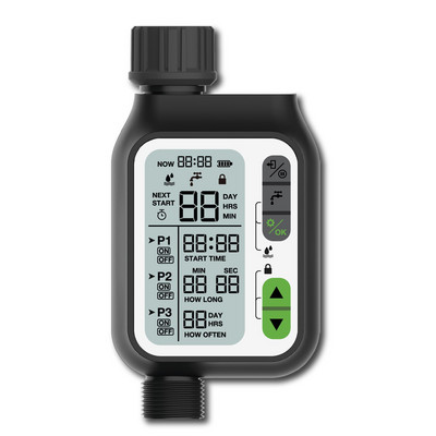 Temporizator inteligent pentru grădinărit Adăpător Temporizator digital pentru irigare Senzor de ploaie Sistem automat de udare a grădinii 3 programe separate de apă