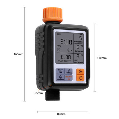 Temporizator de apă pentru irigare automată de grădină IP65 Controler de aspersoare impermeabil pentru irigare în aer liber Controler pentru dispozitiv de temporizator de udare