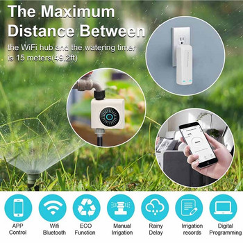 Αυτόματο Tuya Smart Garden Watering Timer Wifi Irigation Controller Bluetooth Βρύση ποτίσματος Χρονοδιακόπτης άρδευσης