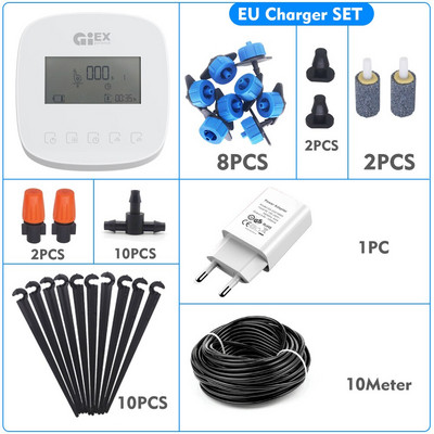 WIFI duplaszivattyús csepegtető öntözőrendszer kerti automata öntözőeszköz időzítő lítium akkumulátor napelemes töltés Tuya Smart Life