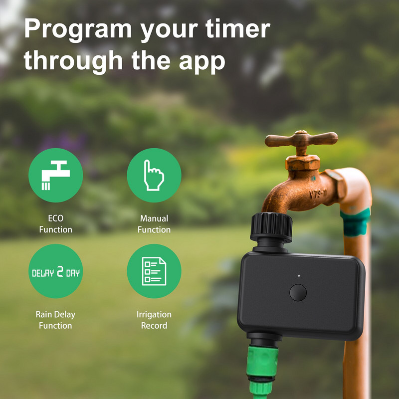 Temporizator de udare a grădinii Smart BT Furtun Robinet Sprinkler Timer APP Telecomandă Udare pentru gazon Teren agricole Curte Seră