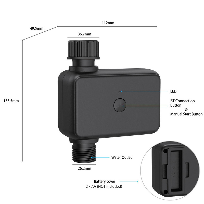 Temporizator de udare a grădinii Smart BT Furtun Robinet Sprinkler Timer APP Telecomandă Udare pentru gazon Teren agricole Curte Seră