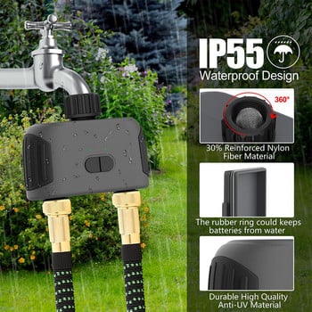 Intelligent Life 2-Way Garden Water Timer Ελεγκτής συστήματος αυτόματης άρδευσης έξυπνης ηλεκτρομαγνητικής βαλβίδας συμβατός με Bluetooth & WiFi