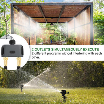 Intelligent Life 2-Way Garden Water Timer Ελεγκτής συστήματος αυτόματης άρδευσης έξυπνης ηλεκτρομαγνητικής βαλβίδας συμβατός με Bluetooth & WiFi