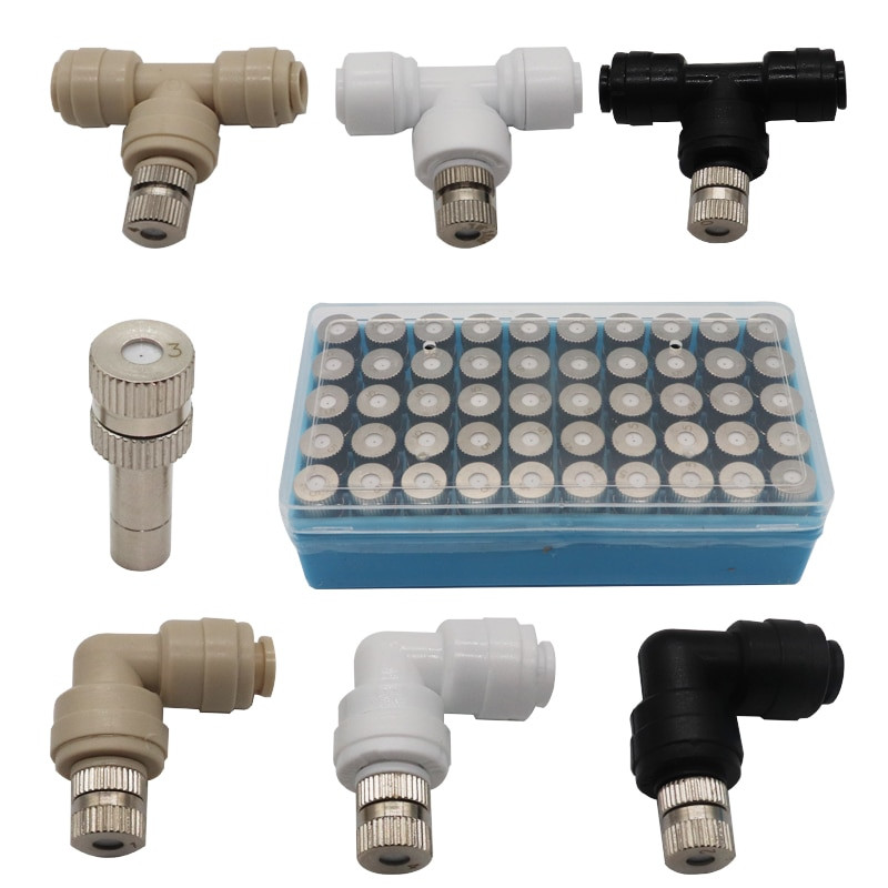 100 vnt / dėžutė 6 mm žemo slėgio slydimo užraktas, rūko purškimo purkštukai sodo aušinimo vandens purškimo laistymo purkštuvas