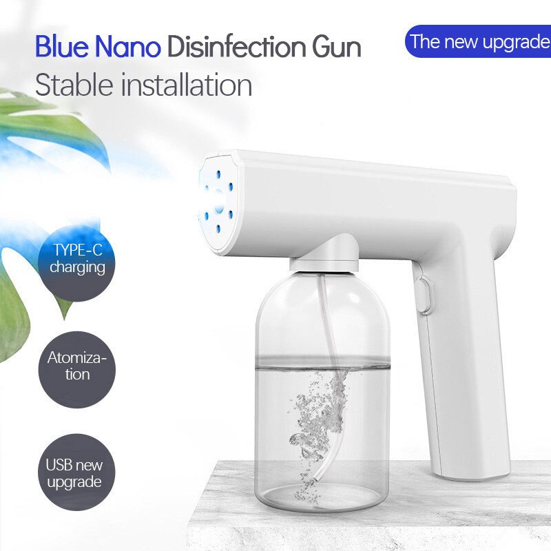 300 ml dezinfectare Blue Light Nanos Steam Guns Îngrijirea părului Pulverizator de mână cu aerosoli ultra fin Pulverizator cu declanșare pentru ceață de apă