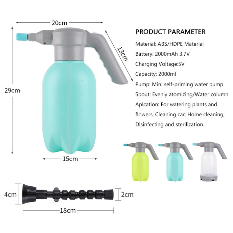 Pulverizator de grădină electric pentru udare 0,5 galoane pentru plante Mister Spray Sticla impermeabilă automată pentru plante Atomizor Pulverizator de dezinfecție