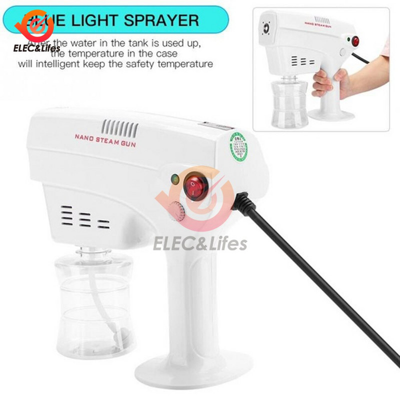 AC 110-240V 260ML Blue Ray Fogger Mașină Blue Light Nano Steam Spray Gun 1200W Air Purifică Aerosoli Apa Pulverizator declanșator