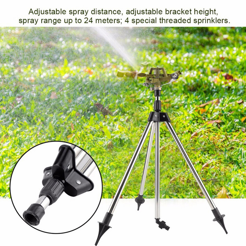 1 set de inserție la sol din oțel inoxidabil Trepied pulverizator de zinc Stropitor de udare Apa gazon Kituri de irigare a grădinii Accesorii de grădină