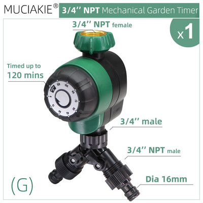 Garden USA 3/4'' NPT vízidőzítő 120 perces rendszer csepegtető öntözés kézi vezérlő öntöző üvegházi mechanikus locsoló
