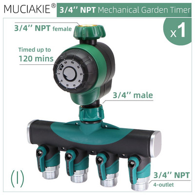Garden USA 3/4'' NPT vízidőzítő 120 perces rendszer csepegtető öntözés kézi vezérlő öntöző üvegházi mechanikus locsoló