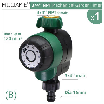 MUCIAKIE Garden USA 3/4'' NPT mechanikus öntözési időzítő 120 perces rendszer csepegtető öntözés kézi vezérlő öntöző üvegház