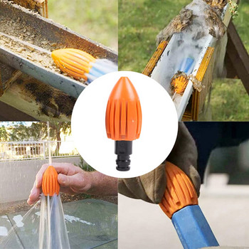 Pipe Dredge Flusher Υψηλής πίεσης Water Rocket Washer Spray Nozzle Outdoor Garden Cleaning Rozzle Pipe Ditch Flusher