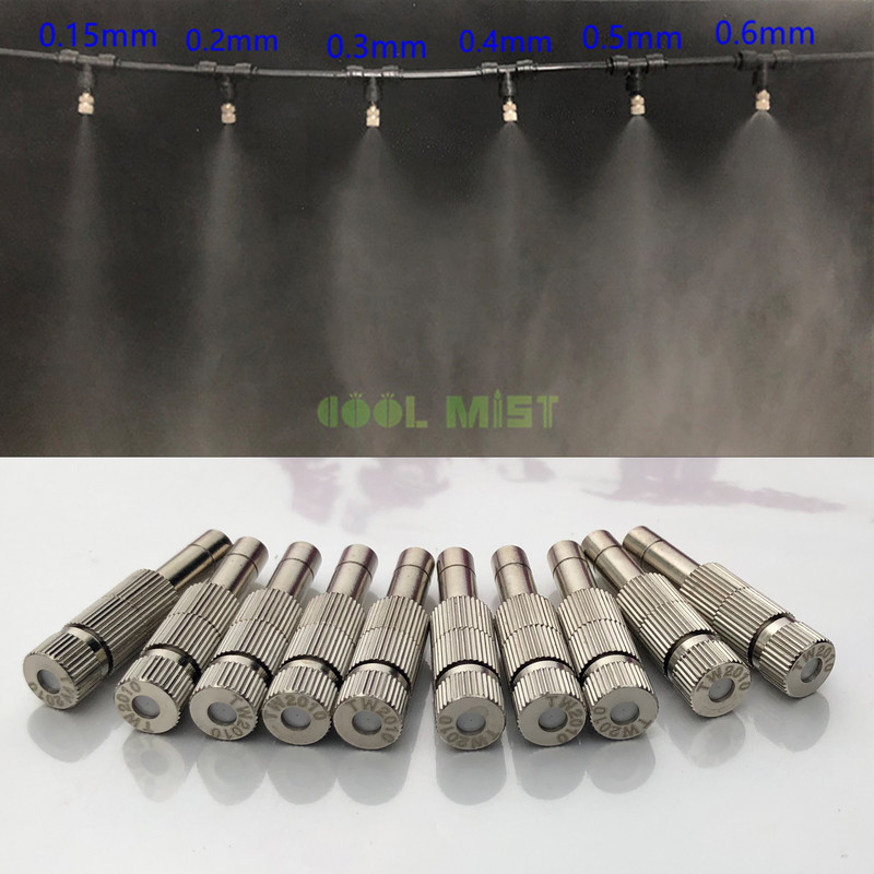 S258 Duză cu conectare rapidă pentru aburire la presiune joasă 0,15-0,6 mm Sprinkler pentru aburire Pulverizator de răcire pentru grădină cu filtru 20 buc