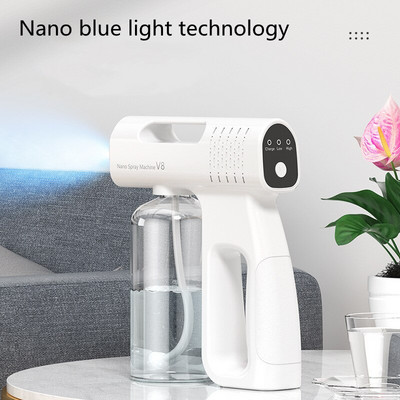 V8 USB vezeték nélküli szórópisztoly Nano Blue Light fertőtlenítő permetező gőzporlasztó Fogger kézi porlasztó fertőtlenítő gép