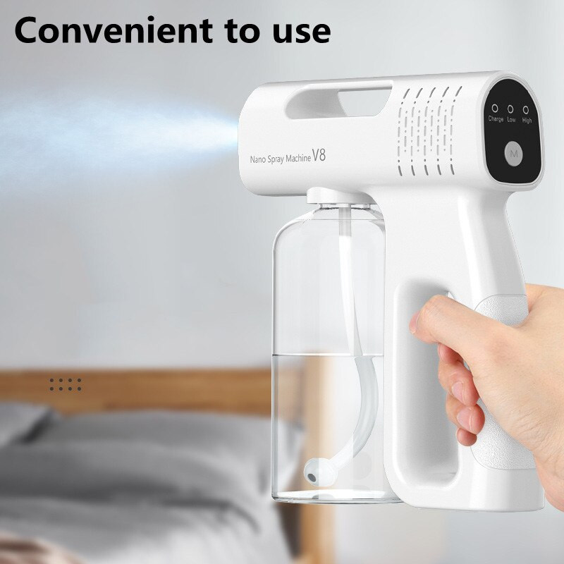 V8 USB vezeték nélküli szórópisztoly Nano Blue Light fertőtlenítő permetező gőzporlasztó Fogger kézi porlasztó fertőtlenítő gép