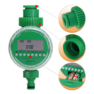 Εγχειρίδιο Garden Automatic Water Timers Ψηφιακός προγραμματιζόμενος χρονοδιακόπτης άρδευσης Σωλήνας γκαζόν Βρύσης εγκατάστασης Σύστημα ποτίσματος Ελεγκτές LCD