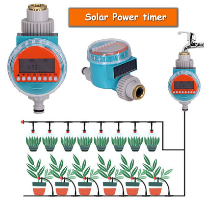 Solar Power Garden Water Timer Εξοικονόμηση ενέργειας Βαλβίδα ελεγκτή LCD άρδευσης Προγραμματιζόμενη βαλβίδα ποτίσματος εσωτερικού χώρου εξωτερικού χώρου Εξοπλισμός ποτίσματος