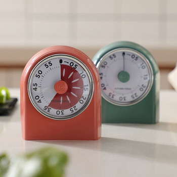 Οπτικός χρονοδιακόπτης 60 λεπτών κουζίνας Χωρίς μπαταρία Μηχανικό ρολόι αντίστροφης μέτρησης με δυνατό ξυπνητήρι Μαγνητικό εργαλείο διαχείρισης χρόνου για διδασκαλία παιχνιδιού