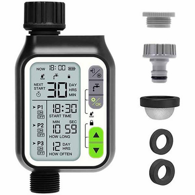 Temporizator de apă pentru irigare automată de grădină cu senzor de ploaie în aer liber 3 programe separate Controler de irigare Sistem de udare