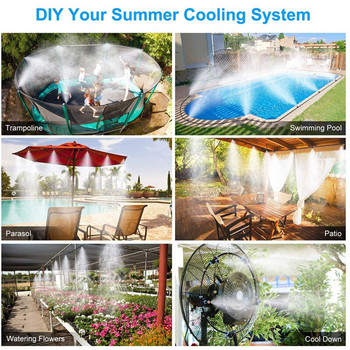 Garden Water Atomizer Sprayer Outdoor Misting System Nebulizer For Summer Cooling Water Irrigation Mister Line 6-18M