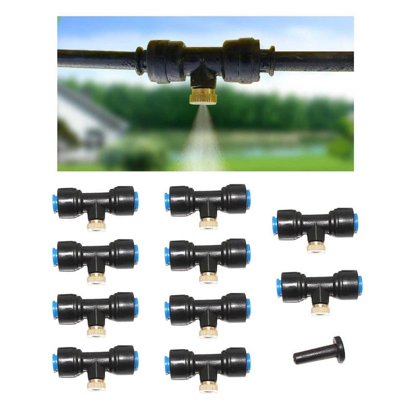 10 set de duze de aburire pentru sistem de răcire cu pulverizare în aer liber Duze de înlocuire pentru răcirea serelor, umidificare, duză de răcire