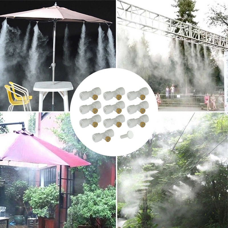 10 set de duze de aburire pentru sistem de răcire cu pulverizare în aer liber Duze de înlocuire pentru răcirea serelor, umidificare, duză de răcire