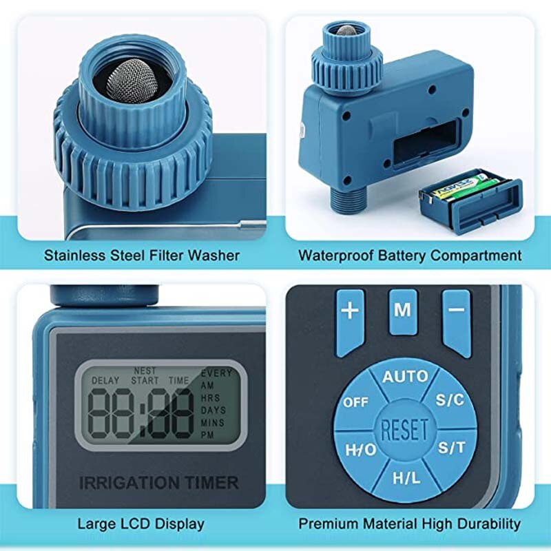 Automatinė vandens sistema Sodo vandens laistymas su laikmačiu Didelio ekrano energijos taupymas, programuojamas tikslus valdymas