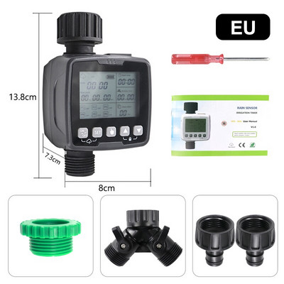Temporizator de udare automat Controler inteligent de irigare cu senzor de ploaie Grădină în aer liber IPX5 Dispozitiv LCD rezistent la apă prin picurare