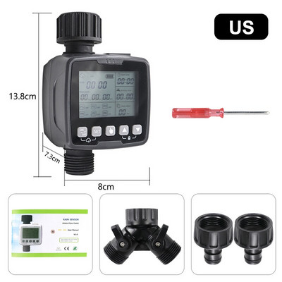 Temporizator de udare automat Controler inteligent de irigare cu senzor de ploaie Grădină în aer liber IPX5 Dispozitiv LCD rezistent la apă prin picurare