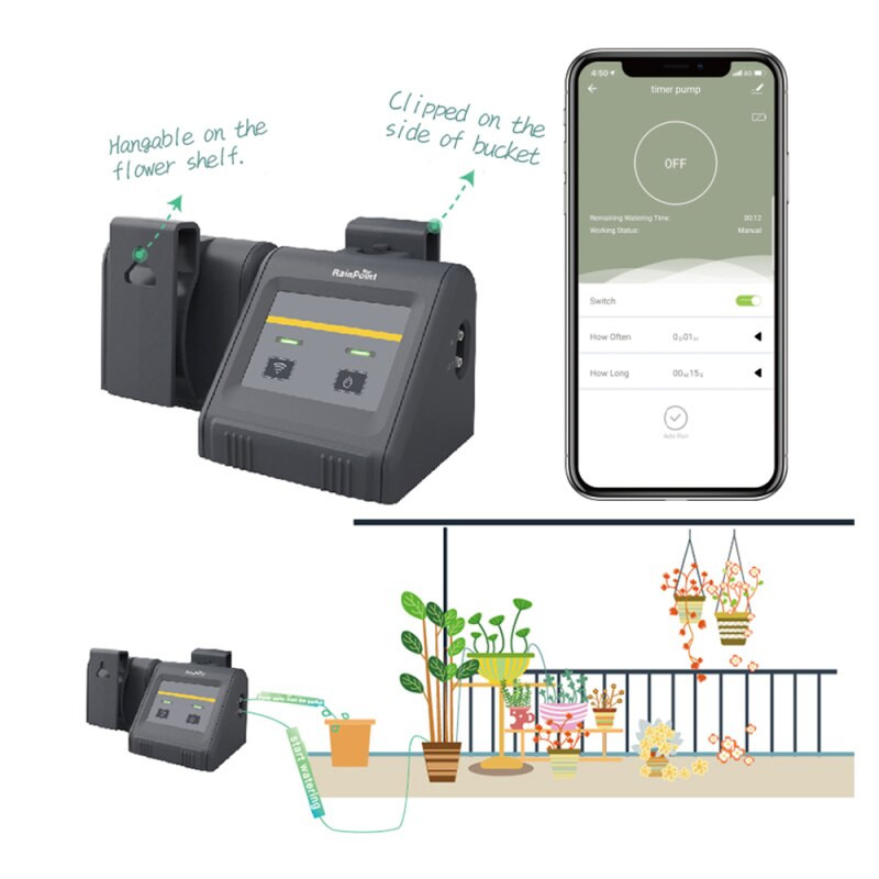 Tuya RainPoint WIFI Pompă de apă automată Sistem de irigare Temporizator Plantă Sistem de udare de grădină Irigare Smart Life App Control