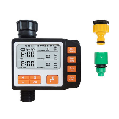 Temporizator de udare automat, cu ecran mare, instrument de sincronizare cu afișaj digital, temporizator pentru stropitori pentru gazon de grădină, pentru sistem de irigare automată