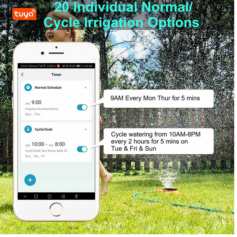 Compatibil WiFi Compatibil Bluetooth Compatibil Smart Garden Water Timer Controler automat pentru supapă de irigare pentru sistemul de stropire Actualizat