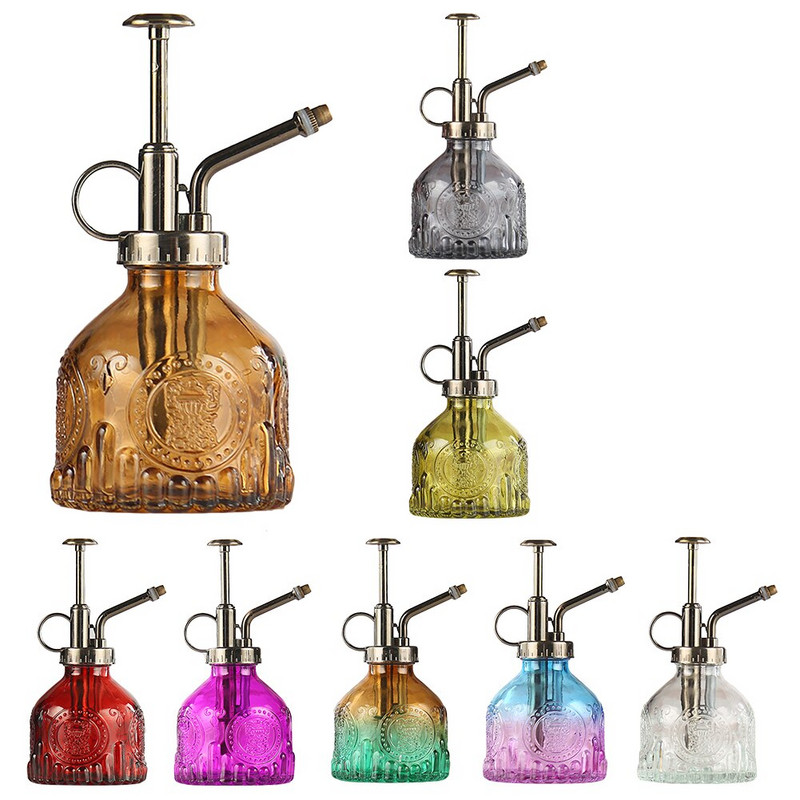 Skandinaviško stiliaus stiklinis laistymo butelis Vintage vandens skardinės Sultingi augalai Spalvoti Sodininkystė Purškimo Butelis Laistymo Puodas Sodo įrankis