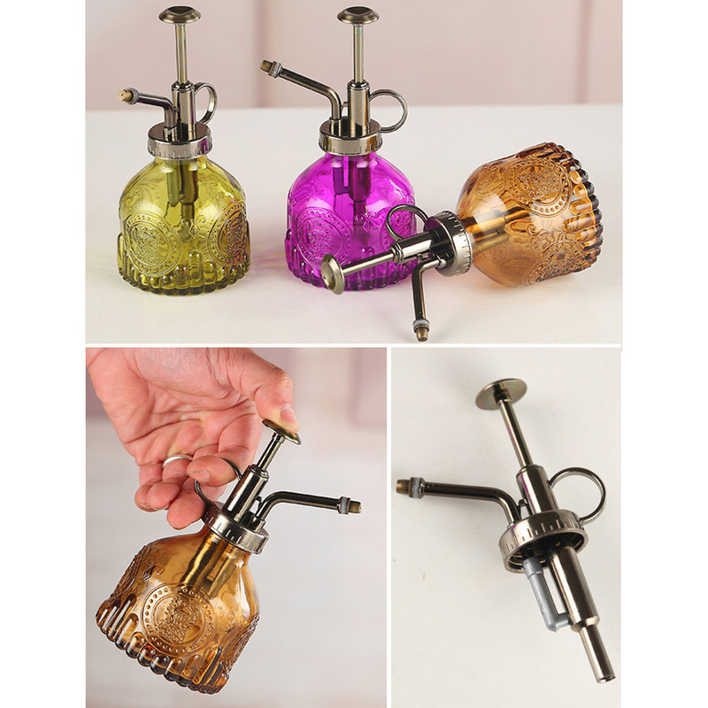 Skandinaviško stiliaus stiklinis laistymo butelis Vintage vandens skardinės Sultingi augalai Spalvoti Sodininkystė Purškimo Butelis Laistymo Puodas Sodo įrankis