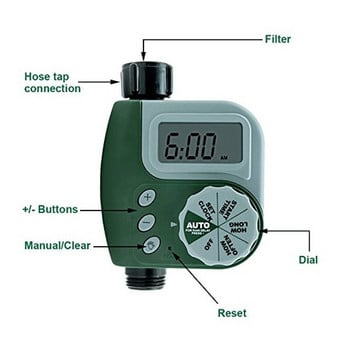 Градински таймер за вода Цифров автоматичен контролер за напояване LCD дисплей Таймер за поливане Контролер за градинска напоителна система