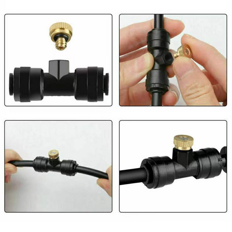 Sistem de răcire cu aburire la presiune joasă Mister Kit Pulverizator de apă în aer liber Aspersor de grădină Atomizor Nebulizator Terasă Mister