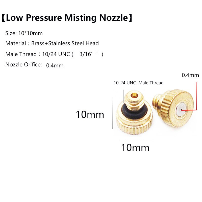 Auto Misting Fan Mist Line Kit nyári hűtési teraszhoz, sárgaréz fúvókával, műanyag adapterrel, ködpermetező rendszerrel