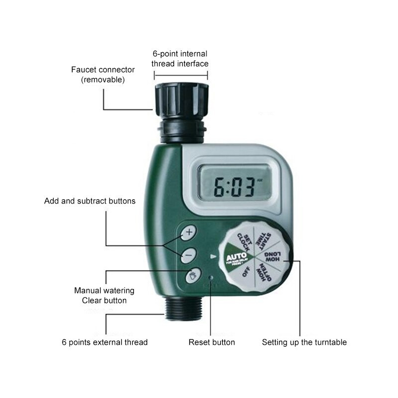 Cronometru pentru robinet cu furtun programabil de grădină Sistem de irigare alimentat cu baterii Controler de irigare cu aspersoare de udare automată