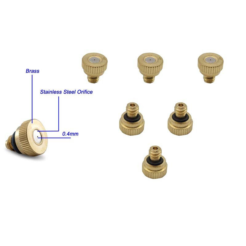 Bej 6M -18M Sistem de răcire cu ceață de apă de grădină în aer liber cu duze din alamă