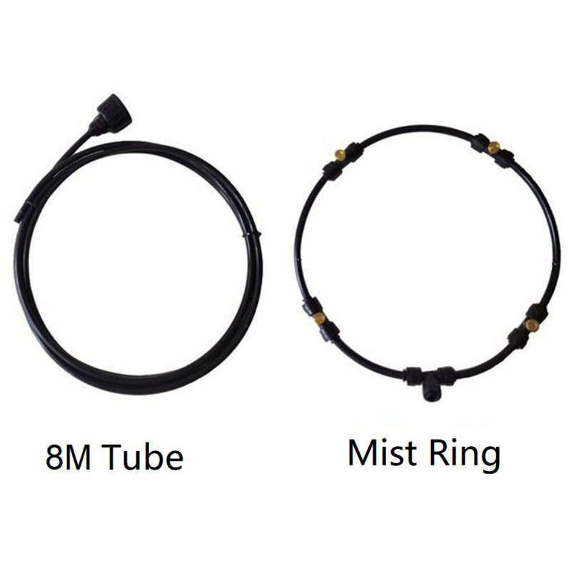 Ventilator de apă de grădină pentru aburire furtun de ceață rece în aer liber, inel portabil pentru ventilator de ceață, pulverizator de ceață pentru răcire, accesorii pentru casă