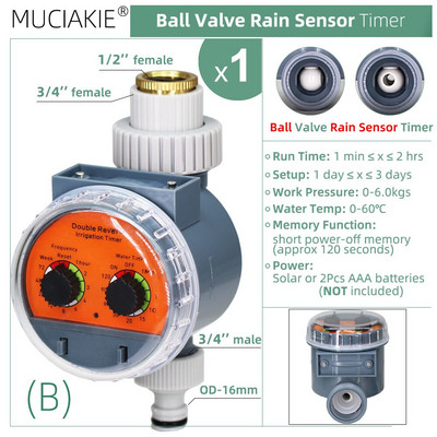 Rutulinio vožtuvo lietaus jutiklio laikmatis Sodo drėkinimo automatinis valdiklis Nulinio slėgio darbas Greita jungtis Sujungimo jungtis vandens bakas