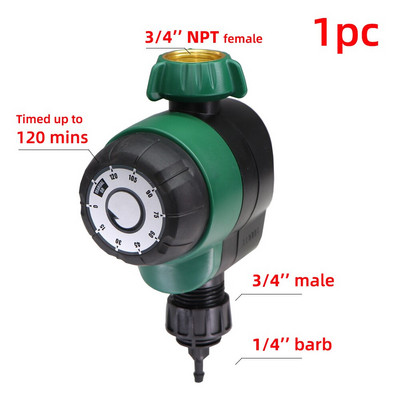 American Garden 3/4 hüvelykes NPT mechanikus öntözési időzítő 120 perces kézi vezérlő üvegházhatású kertészeti öntözési kellékek