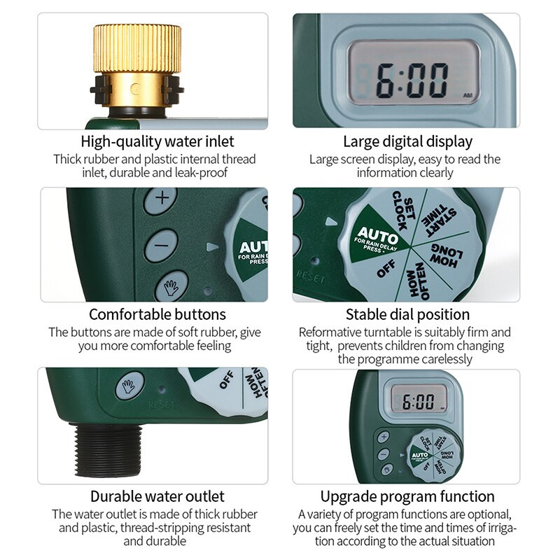Csaptelep időzítő programozható digitális tömlő elemmel működő automatikus öntözőrendszer öntözésvezérlő
