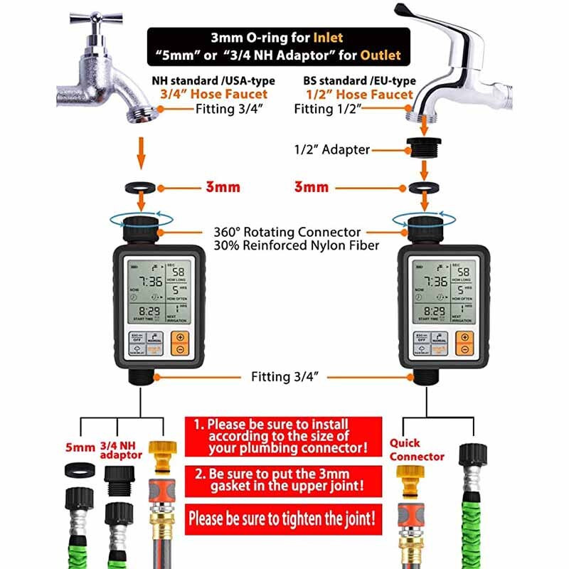 Temporizator de robinet cu furtun digital programabil Temporizator automat de udare Sistem de control al irigarii cu ecran LCD