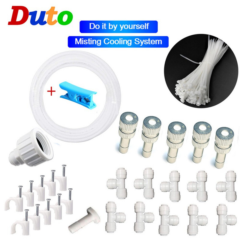 Nemokamas pristatymas „Pasidaryk pats“ lauko rūko aušinimo sistemos rinkinys „Greathouse Garden Patio Waterring“ greito prijungimo antgalis 7M-20M sistema